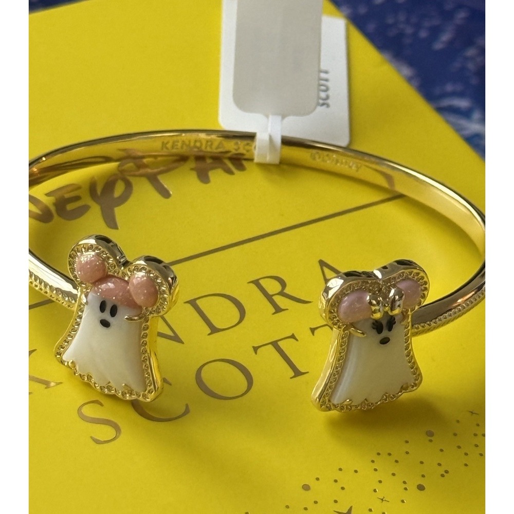 2026 Disney Parks Kendra Scott Mickey Minnie Mouse Ghost Bangle NEW Box Pouch